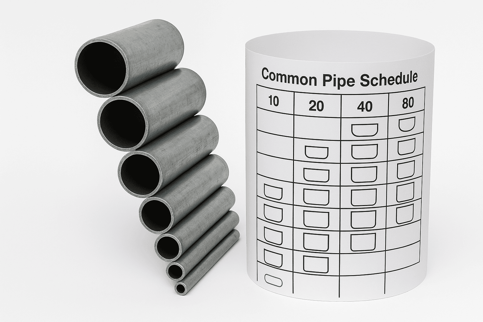Pipe Size Chart & Common Pipe Schedule