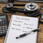 Calculate Pulley Ratios, Belt Length and Tension